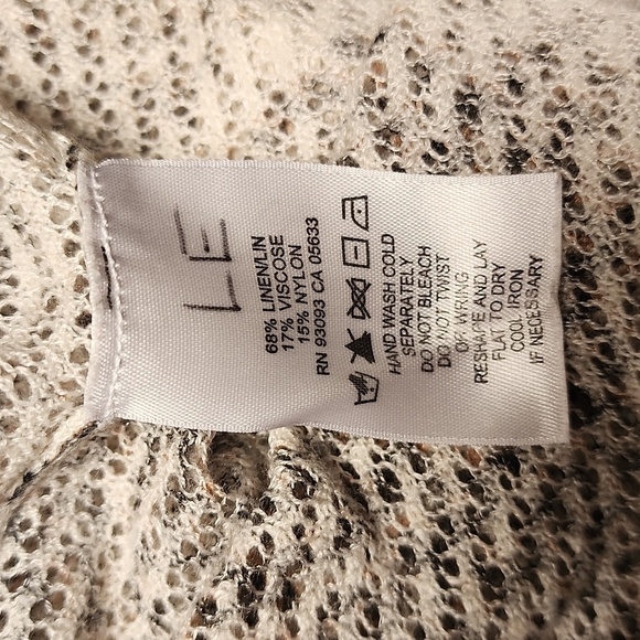 Nic+Zoe Longline Linen Blend Geometric Crochet Knit Waterfull Hem Cardigan S - Picture 11 of 11